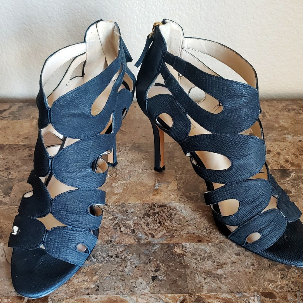 Nine West womens Black Flora Gladiator heels